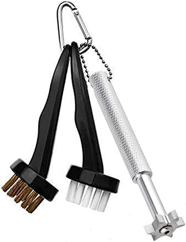 FINGER TEN Golf Club Brush Cleaner Groove Sharpener Value Pack, Shoe Cleaning Tool with Hook to Bag and Belt Set FINGER TEN Golf Club Brush Cleaner Groove Sharpener Value Pack, Shoe Cleaning Tool with Hook to Bag and Belt Set