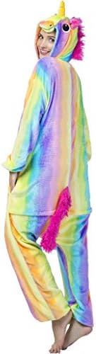 QQonsie Unicorn Pajamas Costume Adult Onesie For Women Men Teens Animal Onsie PJ