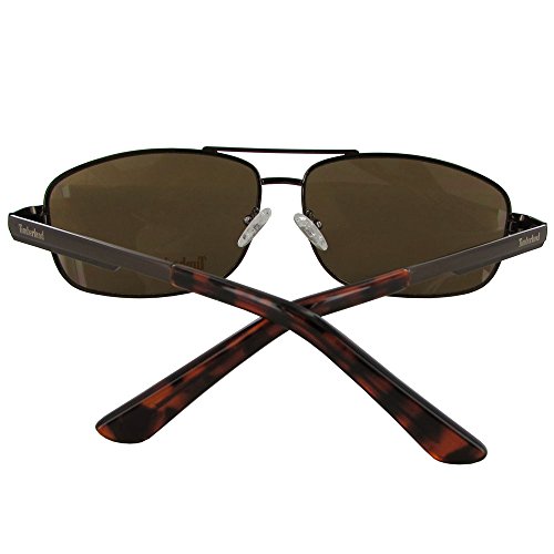 Timberland Mens Rectangle Brown Metal Sunglass TB7119 48E