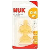 NUK First Choice+ Size 1 Latex Teats - Medium 0-6 Months - 2 Pack