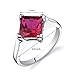 Created Ruby Engagement Ring Sterling Silver 2.25 Carats Size 7