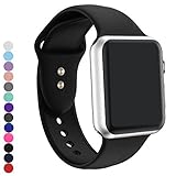 a8Miss Apple Watch Band, Silicone Replacement Iwatch Bands Series 1, Series 2,Series 3 (42mm S/M, Black)