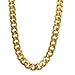TUOKAY 18K Faux Gold Chain Necklace Chocker, 90s Punk Style Costume Jewelry, Hip Hop Turnover Chain (18 inches, 10mm)