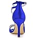 ELEGANTPARK HP1565 Royal Blue Sandals for Women Peep Toe Wedding Sandals Ankle Strap High Heel Sandals Satin Prom Evening Party Dress Shoes US 8