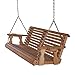 Amish Heavy Duty 800 Lb Roll Back 5ft. Treated Porch Swing With Cupholders - Cedar Stain