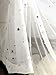 Kids Room Window Curtain Decoration Rod Pocket Process Multiple Sizes Star Voile Curtain/Drape(1 Panel) W39inchxH84inch