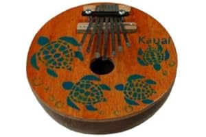 HAPPY ALOHA Hawaii Tropical Novelty Musical Instrument Coconut Shell Thumb Piano (Turtle Family - Kauai)