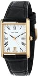 Pulsar Men's PXDA82 Gold-Tone Stainless Steel Black Leather Strap Watch