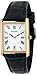 Pulsar Men's PXDA82 Gold-Tone Stainless Steel Black Leather Strap Watch