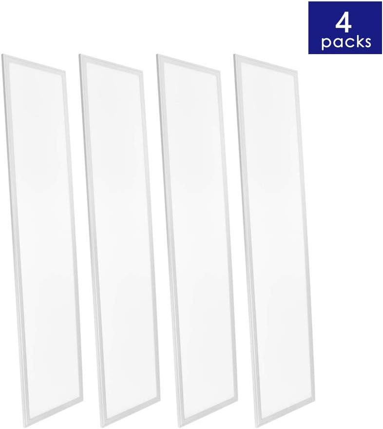 LED Flat Panel Light 1x4 FT 4-Pack, 45W 4000K Bright White, 5400 Lumens 0-10V Dimmable Drop Ceiling Light, DLC and UL Certified