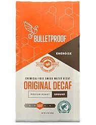 Bulletproof Coffee The Original Ground Decaf, Premium Gourmet Medium Roast Organic Beans, Rainforest Alliance Certified, Clean, Upgraded Clean coffee (12 Ounces)