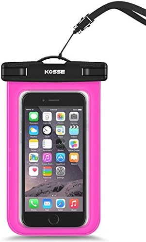 Kosse Universal Waterproof Case, Dry Bag, Pouch, Snowproof Dirtproof Sandproof Protective Cover for Apple iPhone 6S 6 Plus, SE, Samsung Galaxy S7 S6 edge, Note 5 4 3 2 -Magenta