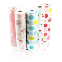 Kuke Beautiful Dot Pattern Non-Adhesive Shelf Paper Drawer Liner Sets (L)