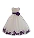 Wedding Pageant Flower Petals Girl Ivory Dress with Bow Tie Sash 302a 4