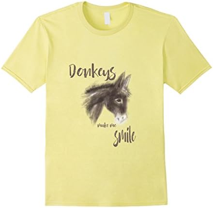 Mens Donkeys Make Me Smile Cute Donkey T-Shirt Large Lemon