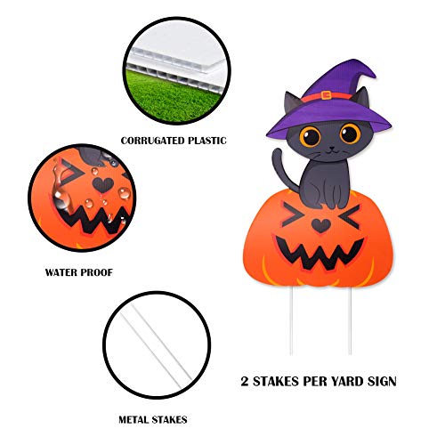 Halloween Decorations Outdoor 9 Pack Yard Signs，Large Pumpkin Ghost
