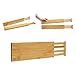 Thomas Grace Homewares Bamboo Kitchen Drawer Organizer Divider Stackable for Deep Drawers. (Set-of- 4) Spring Loaded Dividers that are Expandable & Adjustable. Kitchen Organizer.