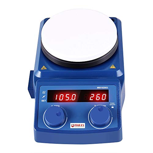 Four E’s Scientific Digital Magnetic Stirrer Heating Hot Plate | 100 – 1500 RPM Stir Speed | 77-536℉ Temp | 600 W Heat Power | 5000ml Max Capacity | Ceramic Plate Size: 5.3” Diameter | 120V US Plug - Thumbnail 5