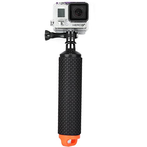 ALLCACA Buoyancy Stick Floating Hand Grip Camera Handle Diving Stick with Lanyard, Suitable for Gopro, Black and Orange