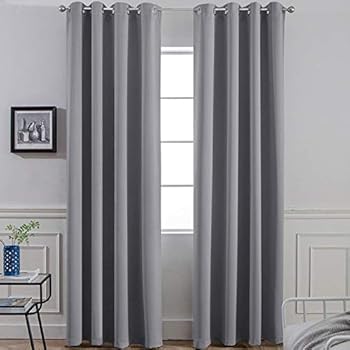 Amazon Com Yakamok Room Darkening Gray Blackout Curtains Thermal