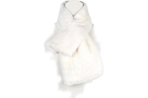 YOUR SMILE - Premium Solid Color Long Rectangle Faux Fur Warm Soft Furry Wrap Around Loophole Scarf