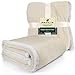 PAVILIA Sherpa Fleece Throw Blanket for Couch, Cream Beige, Plush Soft Fuzzy Sofa Blanket, Cozy Reversible Winter Throw for Women Men, 50x60 Inches