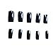 GUGULUZA 500 Pcs Full False Nail Fashion Design Nail Art Tips(Black)