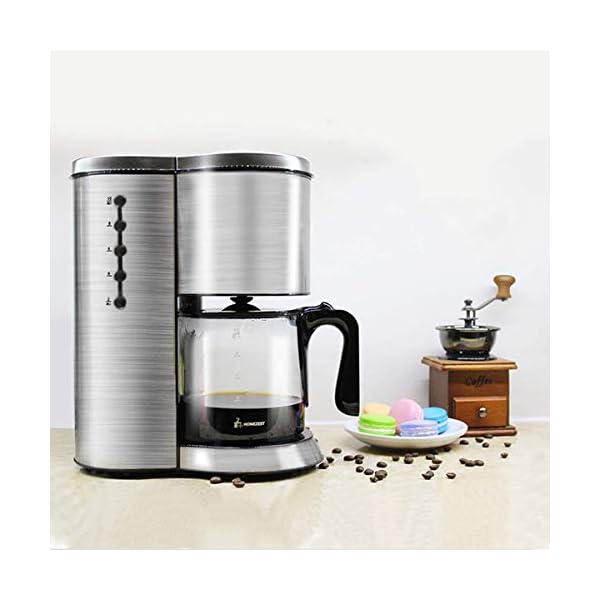 AJH Filterkaffeemaschine, Filterkaffeemaschinen Edelstahl mit 1,25 l Glaskrug Abnehmbare Filterkaffeemaschine Anti-Tropf… – Bild 3