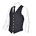 VOBOOM Men's V-Neck Suit Vest Casual Slim Fit Dress 6 Button Vest Waistcoat (Blue, S)