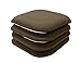 GoodGram 4 Pack Non Slip Ultra Soft Chenille Honeycomb Premium Comfort Memory Foam Chair Pads/Cushions - Assorted Colors (Brown)