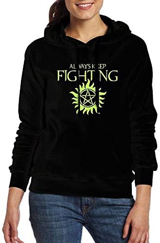 WXZDH Always Keep Fighting Supernatural Adult Women's Long-Sleeved Sweater Tee Shirts with Pocket