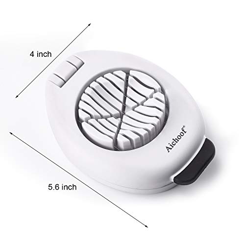 Aichoof Egg Slicer with stainless steel wire,white&black
