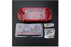 New Replacement PSP 1000 Full Housing Shell Cover with Buttons Screws Set -Red.
