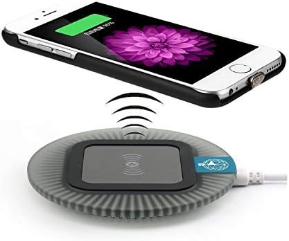 Qi Wireless Charger Kit for iPhone 6 Plus and iPhone 6S Plus, Including Qi Wireless Charging Pad and Receiver Back Cover (Black Dock)