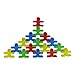 Agirlgle Wood Building Blocks Stacking Game Toys for Kids Children Toddlers Preschool Boys and Girls Learning Educational Toys 3D Wooden Assembled Toys Tile Balance Block Game 4 Color,16 Pieces
