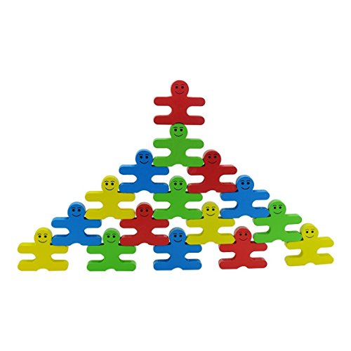 image for Agirlgle Wood Building Blocks Stacking Game Toys for Kids Children Tod