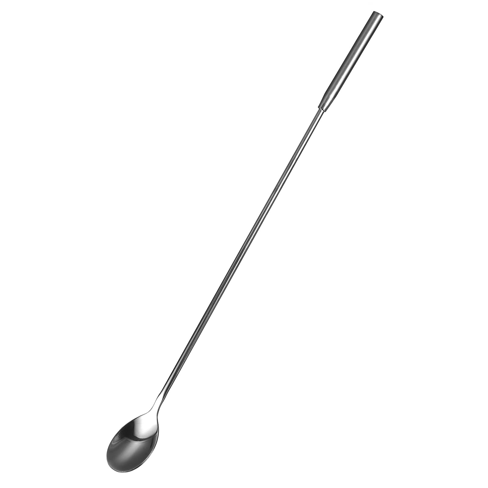 Uxcell 1Pcs Stainless Steel Long Handle Mixing Stirring Spoon, Black, 300mm/11.81" Cocktail Spoon