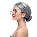 Old Lady Wig, Costume Old Lady Wig Grandmother Wig Gray Wig Mrs. Santa Wig Costume Accessories, 2 PCS