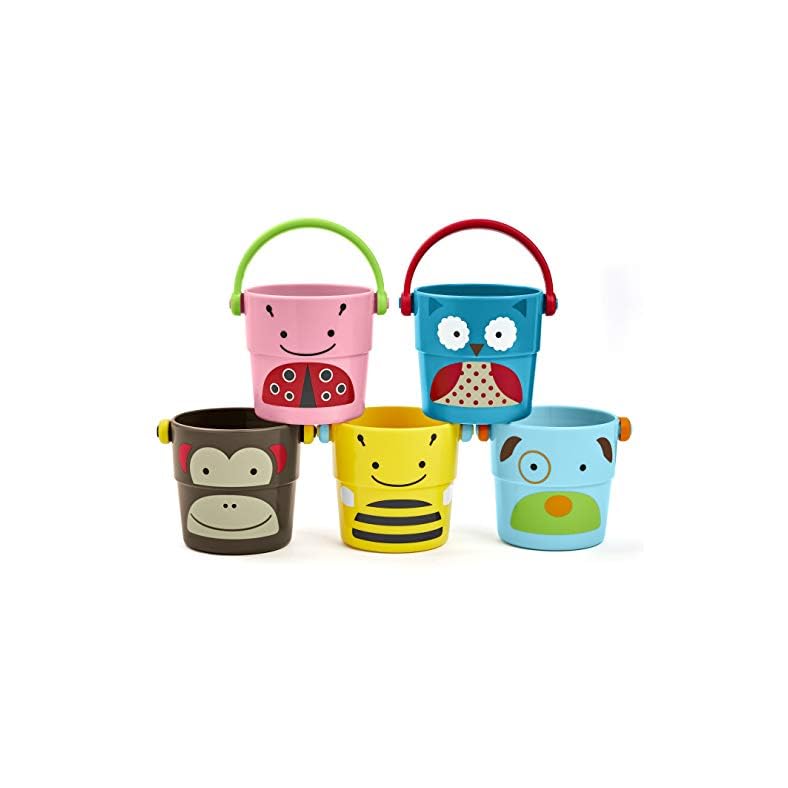 Skip Hop Baby Bath Toy, Zoo Stack & Pour Buckets