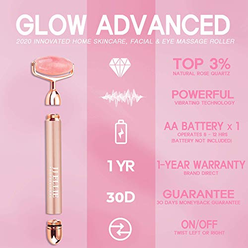 Glow Advanced Rose Quartz Face Roller Spa Quality Vibrating Facial