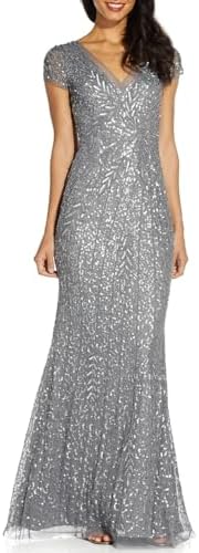 adrianna papell women's mock-neck knit mermaid dress Adrianna Papell Illusion Mermaid Gown
