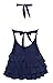 Wantdo Women's Plus Size Swimsuit Colorful Swimwear One Piece Sexy Swimdress,Navy,US 4-6,Asian Size : 2XL