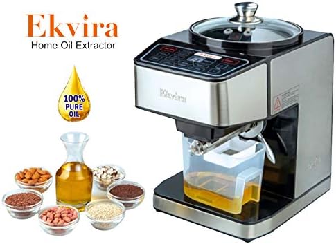 Ekvira Fully Automatic Home Oil Extractor Machine | Oil Press Machine | ONE YEAR Warranty | Easy to Use & Operate | Digital LCD Display Panel & Screen touch control Buttons | Multi-Oil Seed Input | FREE CLEANING KIT By Happy2Buy (1)