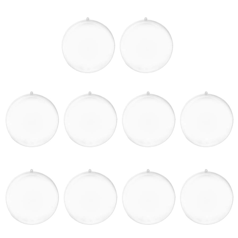 BESPORTBLE 10PCS Clear Fillable Ornaments Ball DIY Plastic Fillable Christmas Decorations Tree Balls Baubles Craft Transparent Ball For Wedding Party Decor