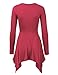 Made By Johnny Women's Solid/Tie Dye V Neck Long Sleeve Pleats Tunic Top S-3XL Plus Size- Made in USA