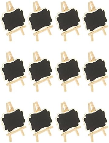 HAKDAY 12 PCS Mini Chalkboards Signs Hanging BlackBoard Rectangle Message Board