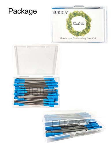 Pen Refills Replacement Ballpoint 3.2'' inch (can be cut into 2.75”) for Pens with Big Diamond Crystal on Top Diamond Crystal Stylus Pens Metal Refill in Storage Case Blue Ink Pack of 40 - Thumbnail 6