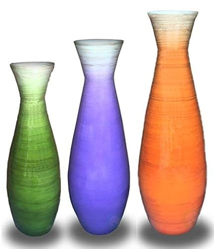 Uniquewise 24 Tall Bamboo Floor Vase Glossy Green Amazon Co Uk