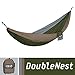 ENO, Eagles Nest Outfitters DoubleNest Lightweight Camping Hammock, 1 to 2 Person, Khaki/Olive/Silver