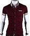Mens Luxury Casual Slim fit Stylish Dress Short Sleeve Shirt 4Colors 4Size (US L(TAG XXL), red)
